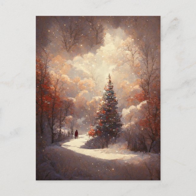 Logo Business Christmas Tree Postcard (Front)