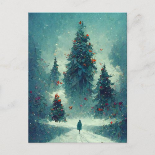 Logo Business Christmas Tree Postcard