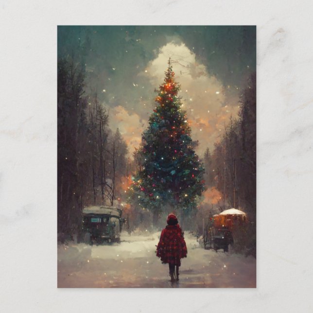 Logo Business Christmas Tree Postcard (Front)