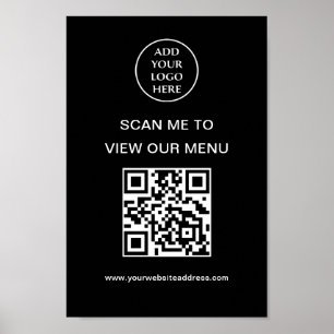 Logo Business Company Corporate Scan Me View Menu Poster