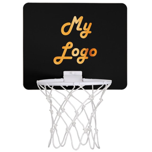 Logo business company logo black mini basketball hoop (Front)