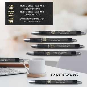 Logo Business Conference Faux Leather Texture Pen