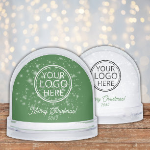 Logo Business Corporate Christmas Gift Green Snow Globe