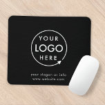 Logo | Business Corporate Company Branded Black Mouse Pad<br><div class="desc">A simple custom black business template in a modern minimalist style which can be easily updated with your company logo and text. If you need any help personalizing this product,  please contact me using the message button below and I'll be happy to help</div>