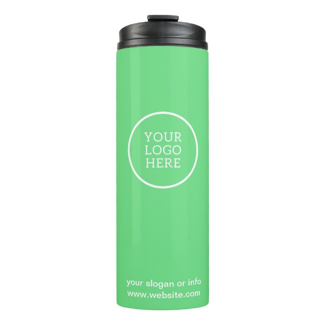 Logo | Business Corporate Company Branded Green  Thermal Tumbler (Front)