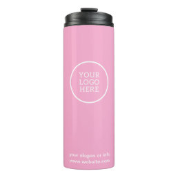 Logo | Business Corporate Company Branded Pink Thermal Tumbler