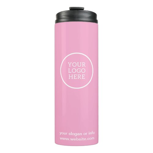 Logo  Business Corporate Company Branded Pink Thermal Tumbler