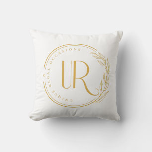Logo Business Corporate Company Branded Throw Pillow