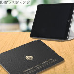Logo Business Corporate Company iPad Air Cover<br><div class="desc">An elegant business template in a modern style that can easily be updated with your company logo and text. Designed with a brushed metallic gold emblem, you can customize by changing the text and image using the fields provided. A branded design for sales, advertising, marketing, and promotion; for your employees,...</div>