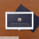 Logo Business Corporate Company Luxury Business Card Case<br><div class="desc">A luxurious custom business template in a modern style that can easily be updated with your company logo and text. Designed with a brushed gold seal logo,  you can customize by changing the text and image using the fields provided. A branded design for promotion and networking.</div>