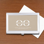 Logo Business Corporate Company Minimalist Business Card Case<br><div class="desc">A simple custom beige business template in a modern minimalist style that can easily be updated with your company logo and text. Designed with a horizontal logo banner image (2560 x 1440 px), you can customize by changing the text and image using the fields provided, or use the "message" button...</div>