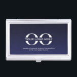 Logo Business Corporate Company Minimalist Business Card Case<br><div class="desc">A simple custom navy blue business template in a modern minimalist style that can easily be updated with your company logo and text. Designed with a horizontal logo banner image (2560 x 1440 px), you can customize by changing the text and image using the fields provided, or use the "message"...</div>
