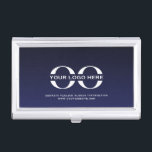 Logo Business Corporate Company Minimalist Business Card Case<br><div class="desc">A simple custom navy blue business template in a modern minimalist style that can easily be updated with your company logo and text. Designed with a horizontal logo banner image (2560 x 1440 px), you can customize by changing the text and image using the fields provided, or use the "message"...</div>