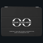 Logo Business Corporate Company Minimalist iPad Air Cover<br><div class="desc">A simple custom black business template in a modern minimalist style that can easily be updated with your company logo and text. Designed with a horizontal logo banner image (2560 x 1440 px), you can customize by changing the text and image using the fields provided, or use the "message" button...</div>