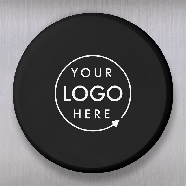 Logo | Business Corporate Company Minimalist Magnet (Sleek black company branded magnets for small business marketing & promotional swag.)