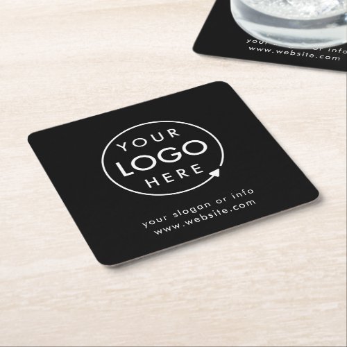Logo  Business Corporate Company Minimalist Square Paper Coaster