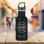 Logo | Business Corporate Company Minimalist Stainless Steel Water Bottle<br><div class="desc">A simple custom black business template in a modern minimalist style which can be easily updated with your company logo and text. If you need any help personalizing this product,  please contact me using the message button below and I'll be happy to help.</div>
