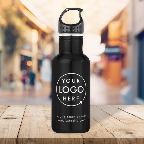 Logo  Business Corporate Company Minimalist Stainless Steel Water Bottle