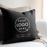 Logo | Business Corporate Company Minimalist Throw Throw Pillow<br><div class="desc">A simple custom black business template in a modern minimalist style which can be easily updated with your company logo and text. If you need any help personalizing this product,  please contact me using the message button below and I'll be happy to help.</div>