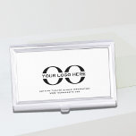 Logo Business Corporate Company Minimalist White Business Card Case<br><div class="desc">A simple custom white business template in a modern minimalist style that can easily be updated with your company logo and text. Designed with a horizontal logo banner image (2560 x 1440 px), you can customize by changing the text and image using the fields provided, or use the "message" button...</div>