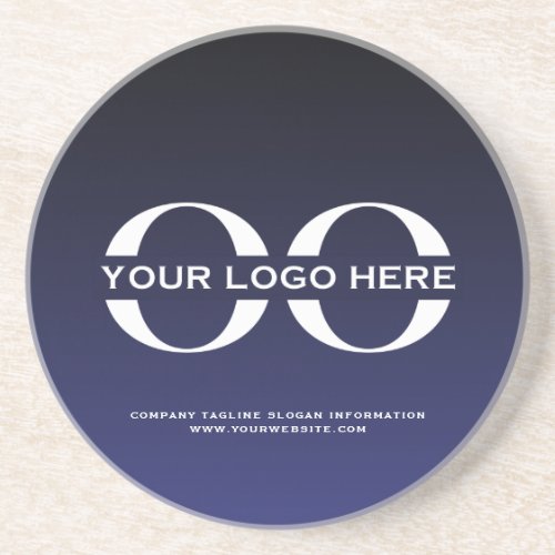 Logo Business Corporate Company Navy Blue Coaster