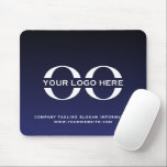 Logo Business Corporate Company Navy Blue  Mouse Pad<br><div class="desc">A simple custom navy blue business template in a modern minimalist style that can be easily updated with your company logo and text. Designed with a horizontal logo banner image (2560 x 1440 px), you can customize by changing the text and image using the fields provided, or use the "message"...</div>