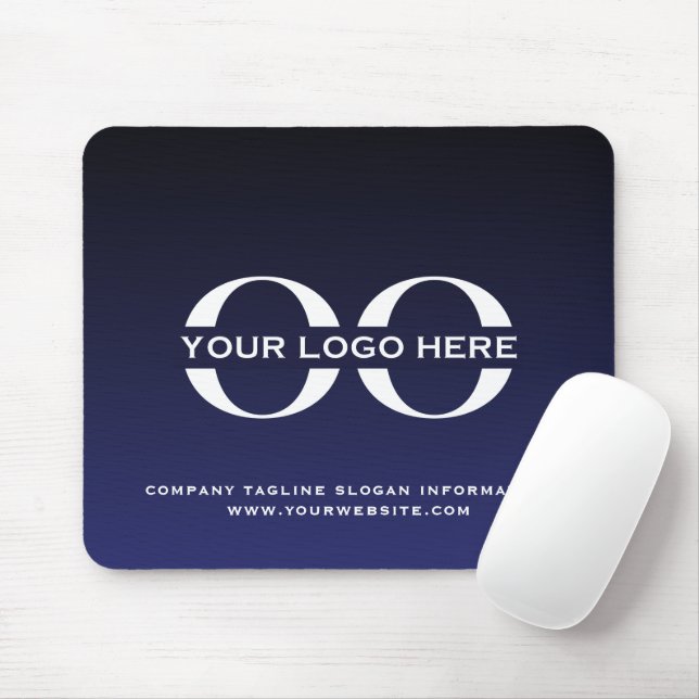 Logo Business Corporate Company Navy Blue  Mouse Pad (With Mouse)