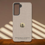 Logo Business Corporate Company Samsung Galaxy S21 Case<br><div class="desc">A luxurious custom business template in a modern minimalist luxury style that can be easily updated with your company logo and text. Designed with a template brushed metallic gold logo emblem,  you can customize by changing the text and image using the fields provided.</div>