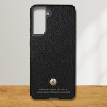 Logo Business Corporate Company Samsung Galaxy S21 Case<br><div class="desc">An elegant custom black business template in a modern minimalist luxury style that can be easily updated with your company logo and text. Designed with a template brushed metallic gold logo emblem,  you can customize by changing the text and image using the fields provided.</div>