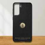 Logo Business Corporate Company Samsung Galaxy S21 Case<br><div class="desc">A black business template in luxury style that can be easily updated with your company logo and text. Designed with a template brushed metallic gold logo emblem,  you can customize by changing the text and image using the fields provided.</div>
