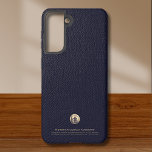 Logo Business Corporate Company Samsung Galaxy S21 Case<br><div class="desc">A simple custom navy blue business template in a modern minimalist luxury style that can be easily updated with your company logo and text. Designed with a template brushed metallic gold logo emblem,  you can customize by changing the text and image using the fields provided.</div>
