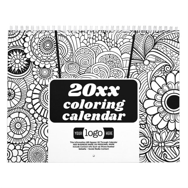 Logo Business Gift - Abstract Patterns Coloring Calendar (Cover)