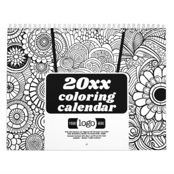 Logo Business Gift - Abstract Patterns Coloring Calendar by BusinessStationery at Zazzle