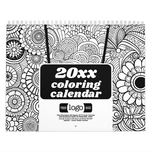 Logo Business Gift _ Abstract Patterns Coloring Calendar