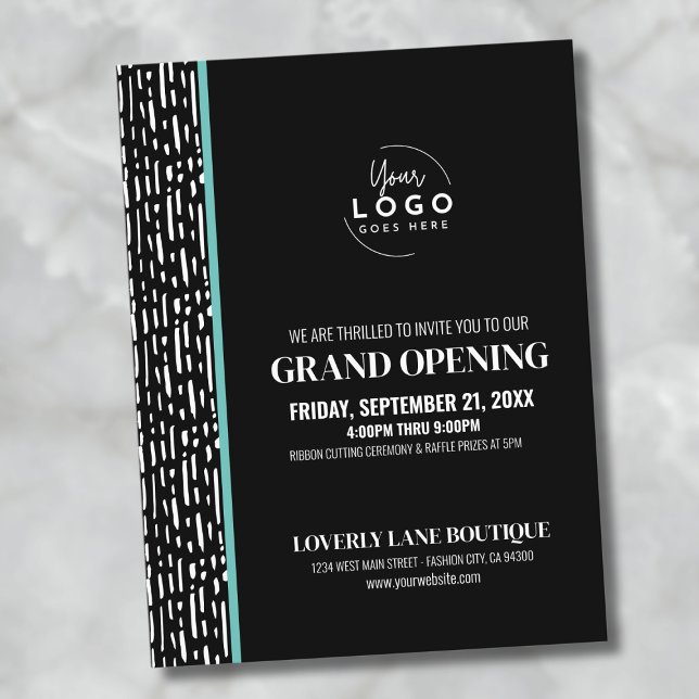 Logo Business Grand Opening Invitation Postcard (Logo Business Grand Opening Postcard)