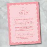 Logo Business Grand Opening Launch Party Postcard<br><div class="desc">A fun but simple invitation for a business grand opening or a brand or product launch party event. Add your own logo to the top to give it your branding, and you can change out all of the element colors to match your brand colors. You can even change the scallop...</div>