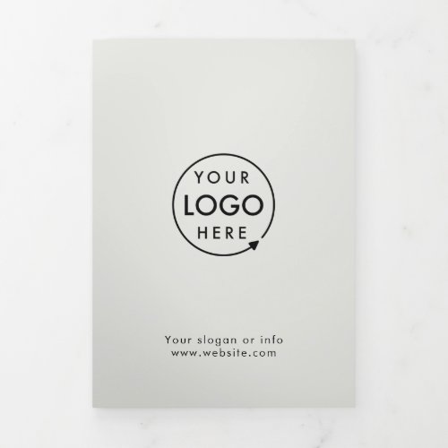 Logo Business  Gray Price List Trifold Brochure