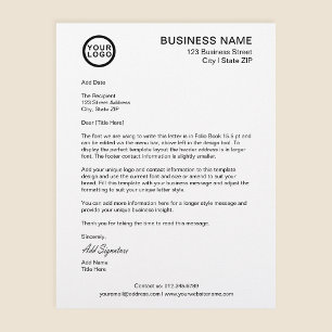 Logo Business Letter Signature Template White Letterhead