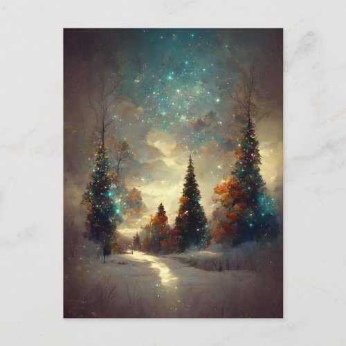 Logo Business Magical Christmas Trees Postcard