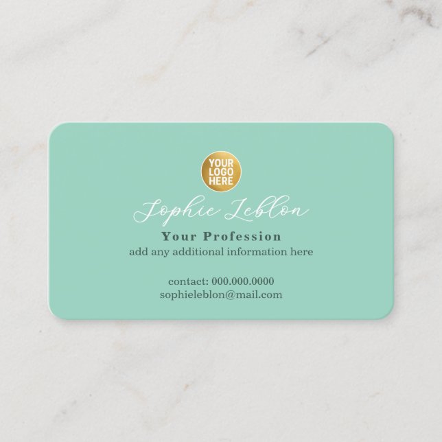 Logo business mark bright teal calling card (Front)