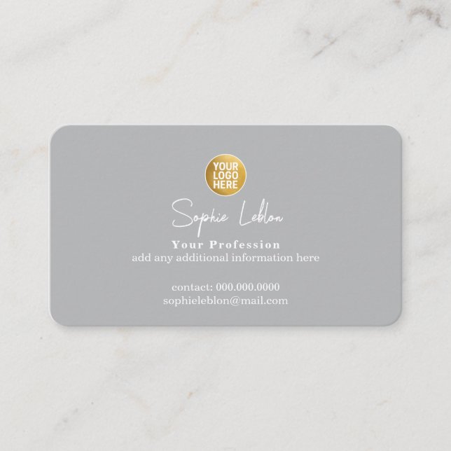Logo business mark gray calling card (Front)