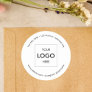 Logo Business Marketing White Classic Round Sticker