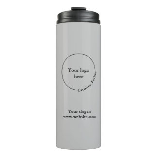 Logo Business Minimalist Gray Thermal Tumbler