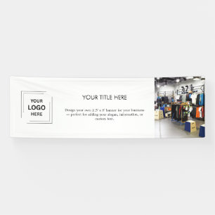 Logo Business Minimalist Modern Photo White 8' Banner