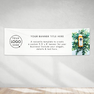 Logo Business Minimalist Modern Photo White 8' Banner