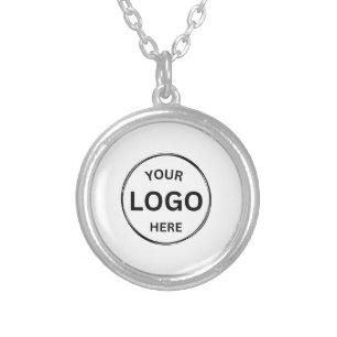 Logo Business Minimalist Simple Silver Plated Necklace