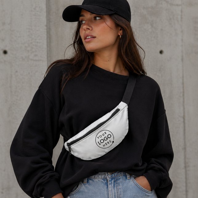 Logo Business | Minimalist Simple White Fanny Pack (Creator Uploaded)