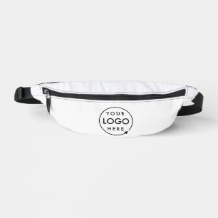 Logo Business   Minimalist Simple White Fanny Pack