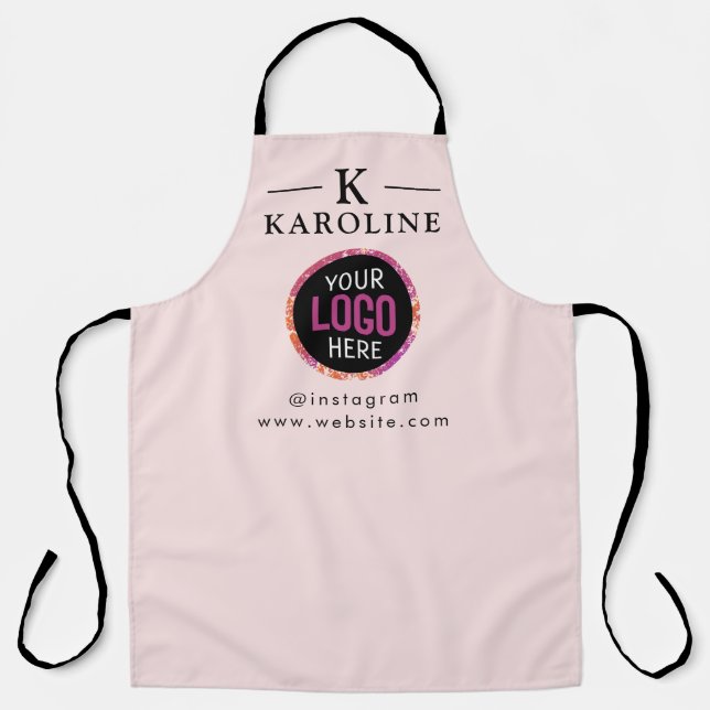 Logo Business Modern Minimal Company Branded Apron (Front)