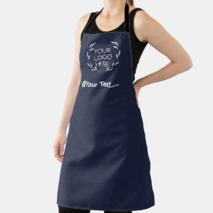 Logo Business Modern Minimal Company navy blue Apron
